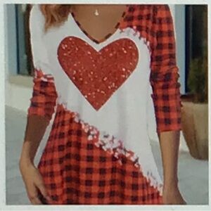 Plaid Heart Women's Top